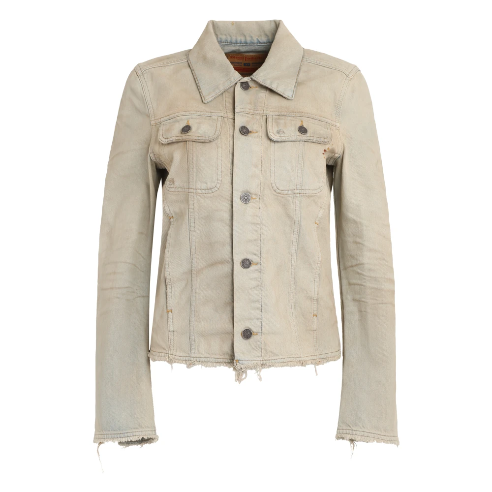 Diesel Vintage Denim Jack met Zakken Beige Dames