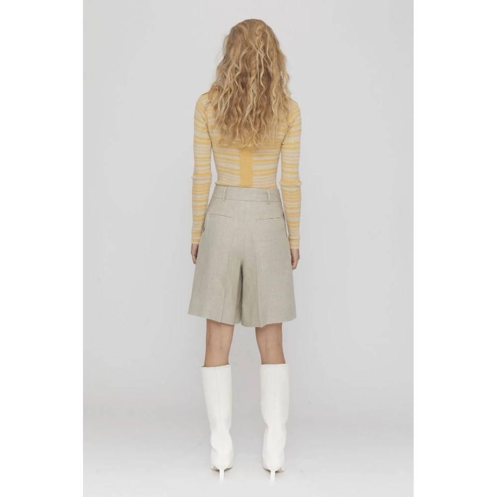 Remain Birger Christensen Beige Linnen Bermuda Shorts Set Beige Dames