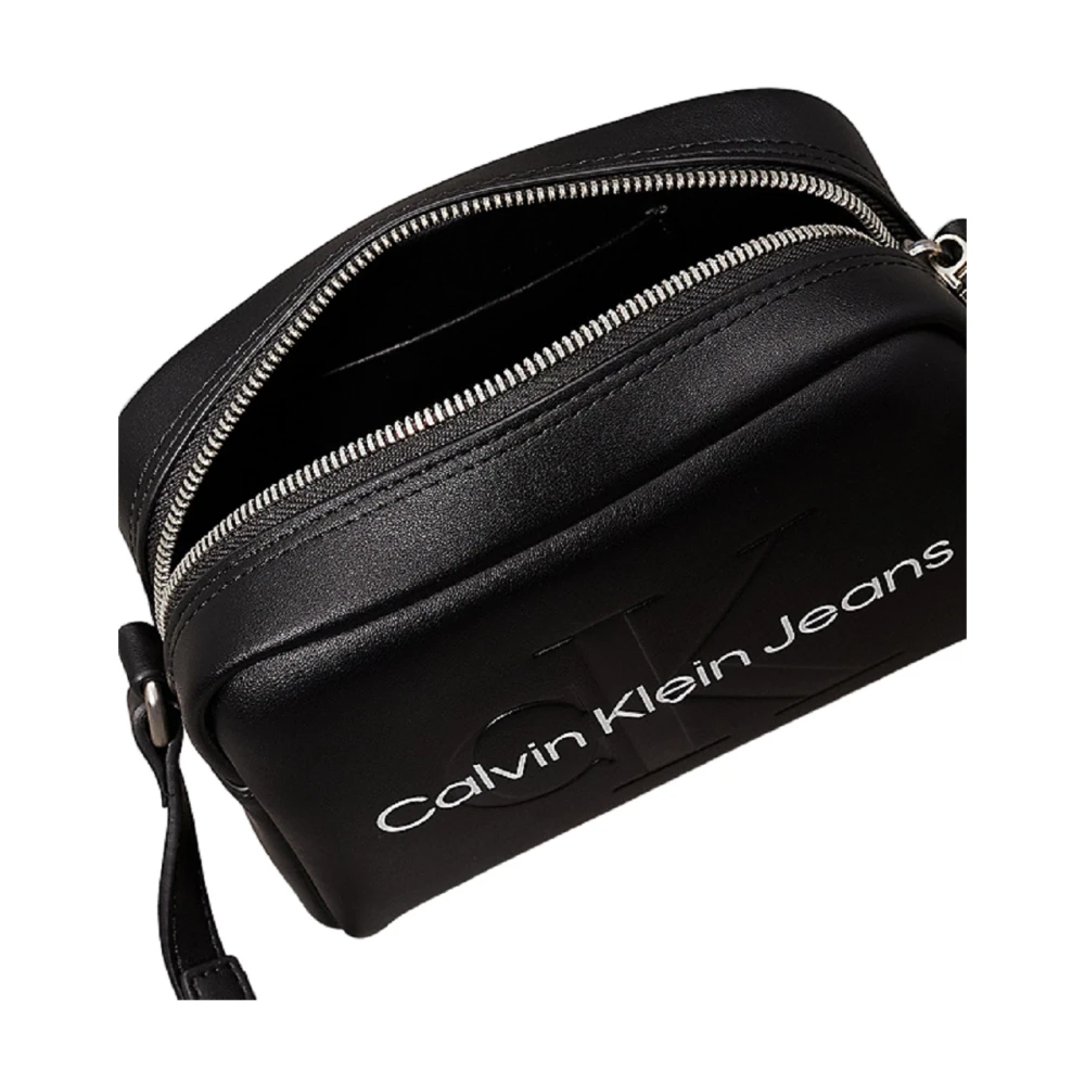 Calvin Klein Zwarte Eco Leren Schoudertas Black Dames