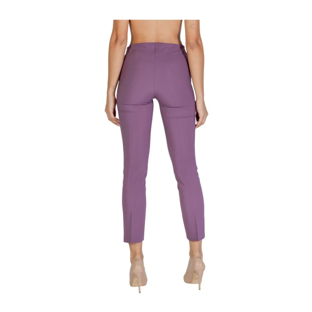 Sandro Ferrone Paarse High-Waisted Polyester Blend Broek Purple Dames
