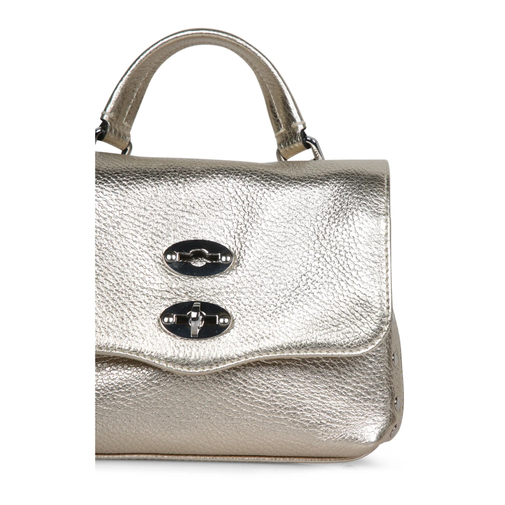 Zanellato Gouden Metallic Leren Tas met Riem Gray Dames