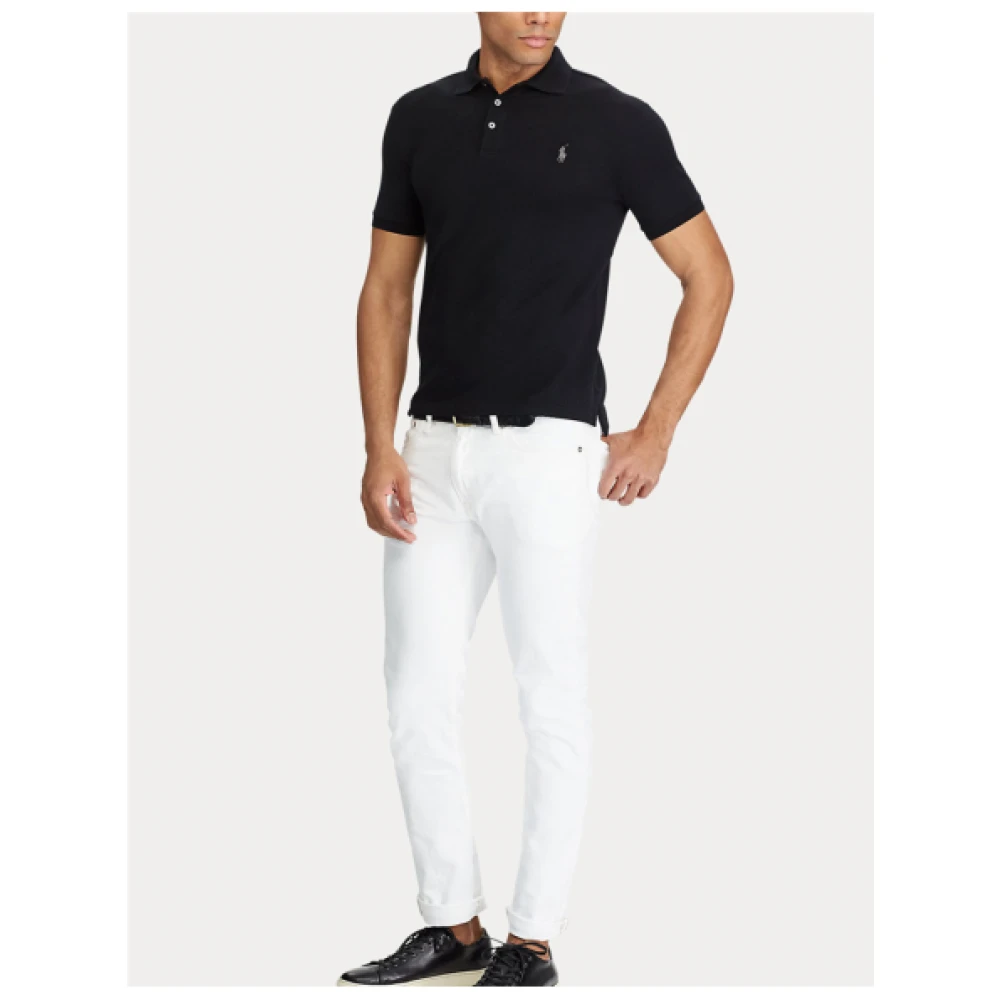 Polo Ralph Lauren Slim Fit Piqué Katoenen Polo Black Heren