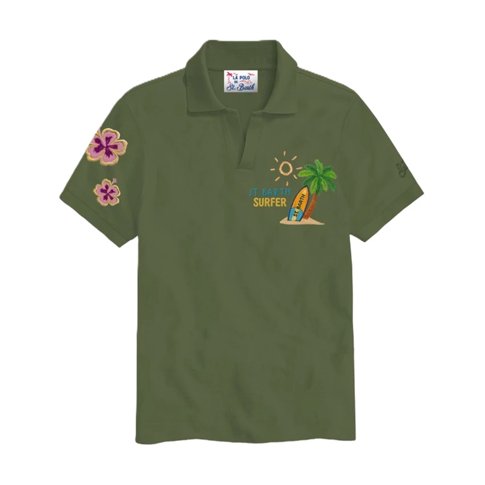 Mc2 Saint Barth Green Charles Piquet Stretch Polo - Male - Polo Shirts - Xl - Tops