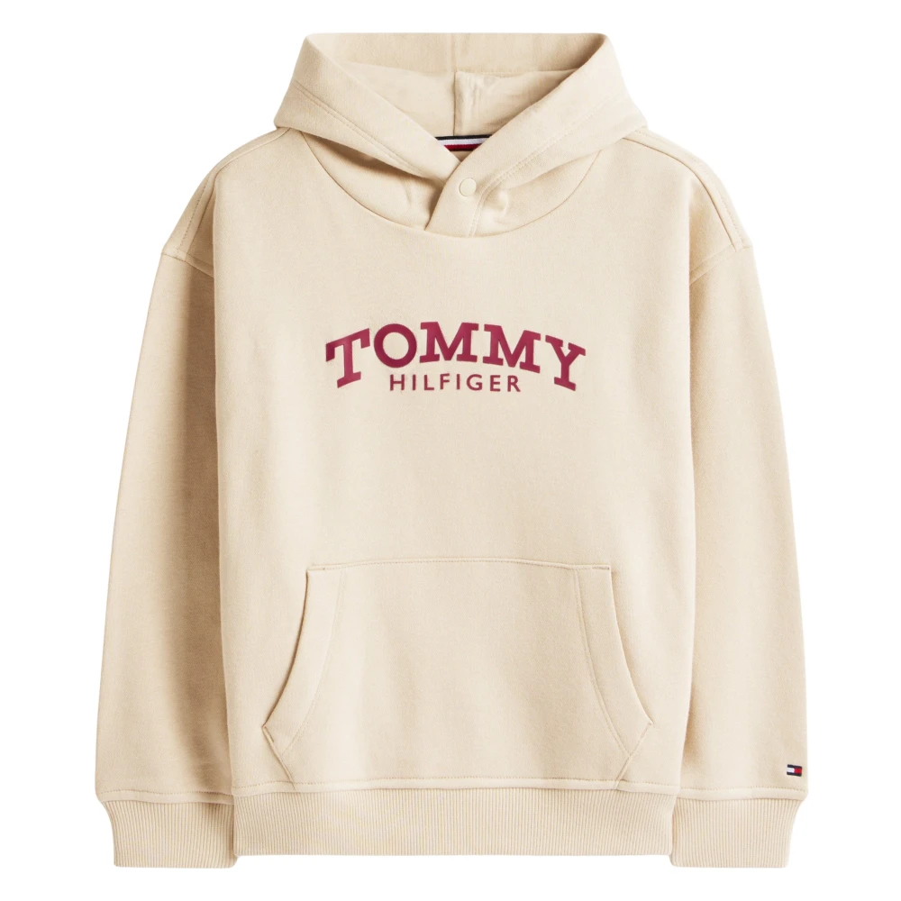 Tommy Hilfiger Boys Beige Monotype Print Hoodie - Kids Sweatshirts - 8 Y - Kids