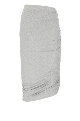 jupe-grise-en-viscose-avec-drape-lateral