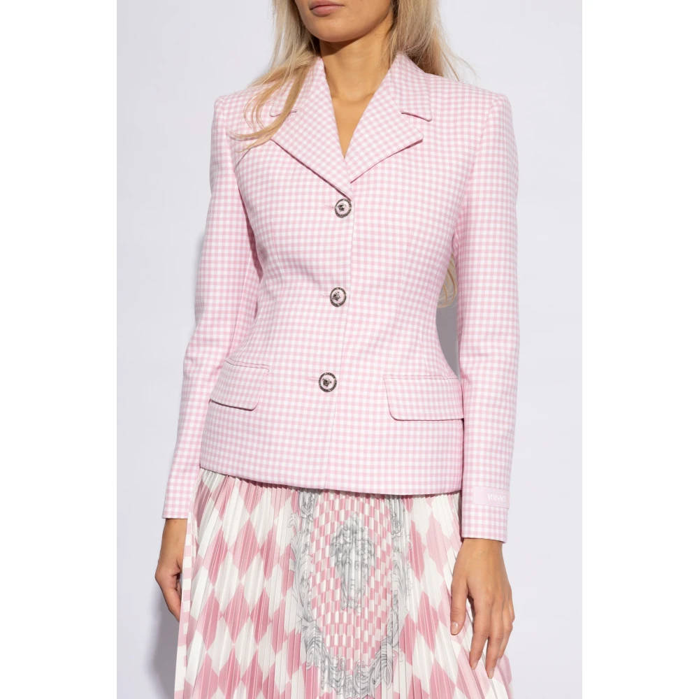 Versace Geruite blazer Pink Dames