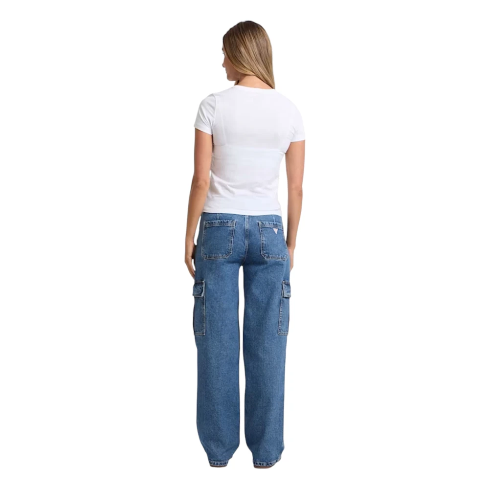 Guess Biologisch Katoenen Cargo Jeans Vrouwen Blue Dames