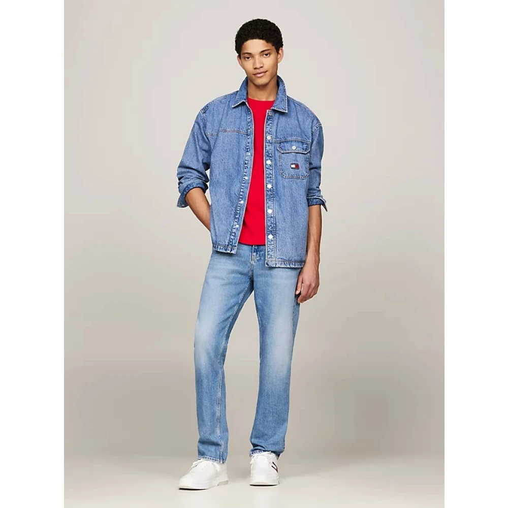 Tommy Jeans Utility Denim Overshirt Blue Heren