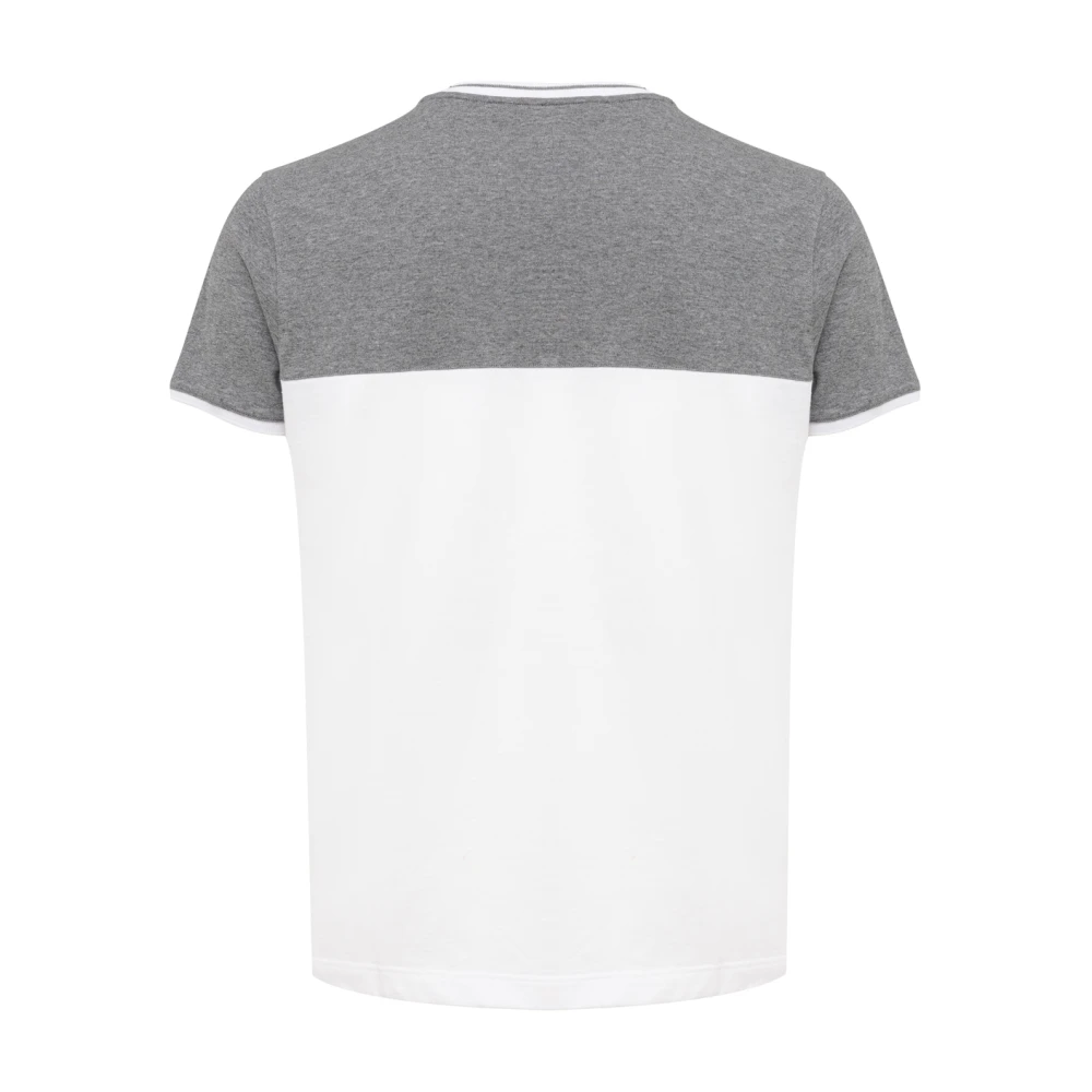 Fendi Bicolor Wit Grijs Ronde Hals Katoenen T-shirt White Heren