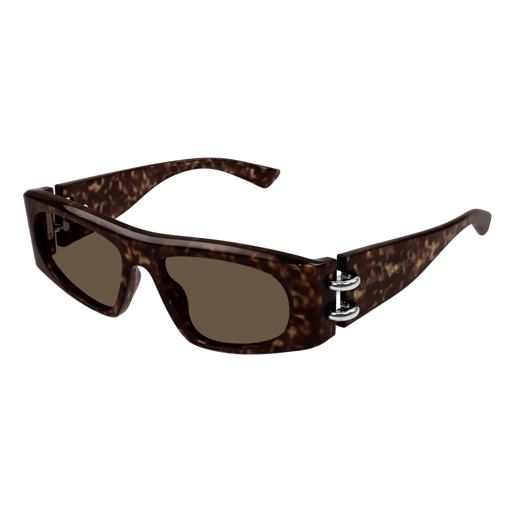 Alexander McQueen Stiliga solglasögon Am0471S Brown, Unisex