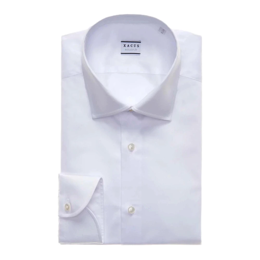Xacus Men's White Formal Shirts, 4XL, Twill Evolution Clic Fit Solid Coloreck Shirt