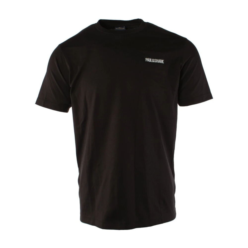 PAUL & SHARK Klassieke Zwarte Tee met Iconisch Logo Black Heren