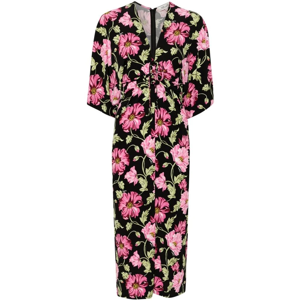 Diane Von Furstenberg Bloemenprint V-hals Jurk Multicolor Dames
