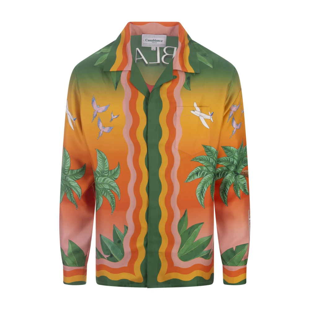 Casablanca MultiColour Zijden Lange Mouwen Shirt En Fleur Multicolor Dames