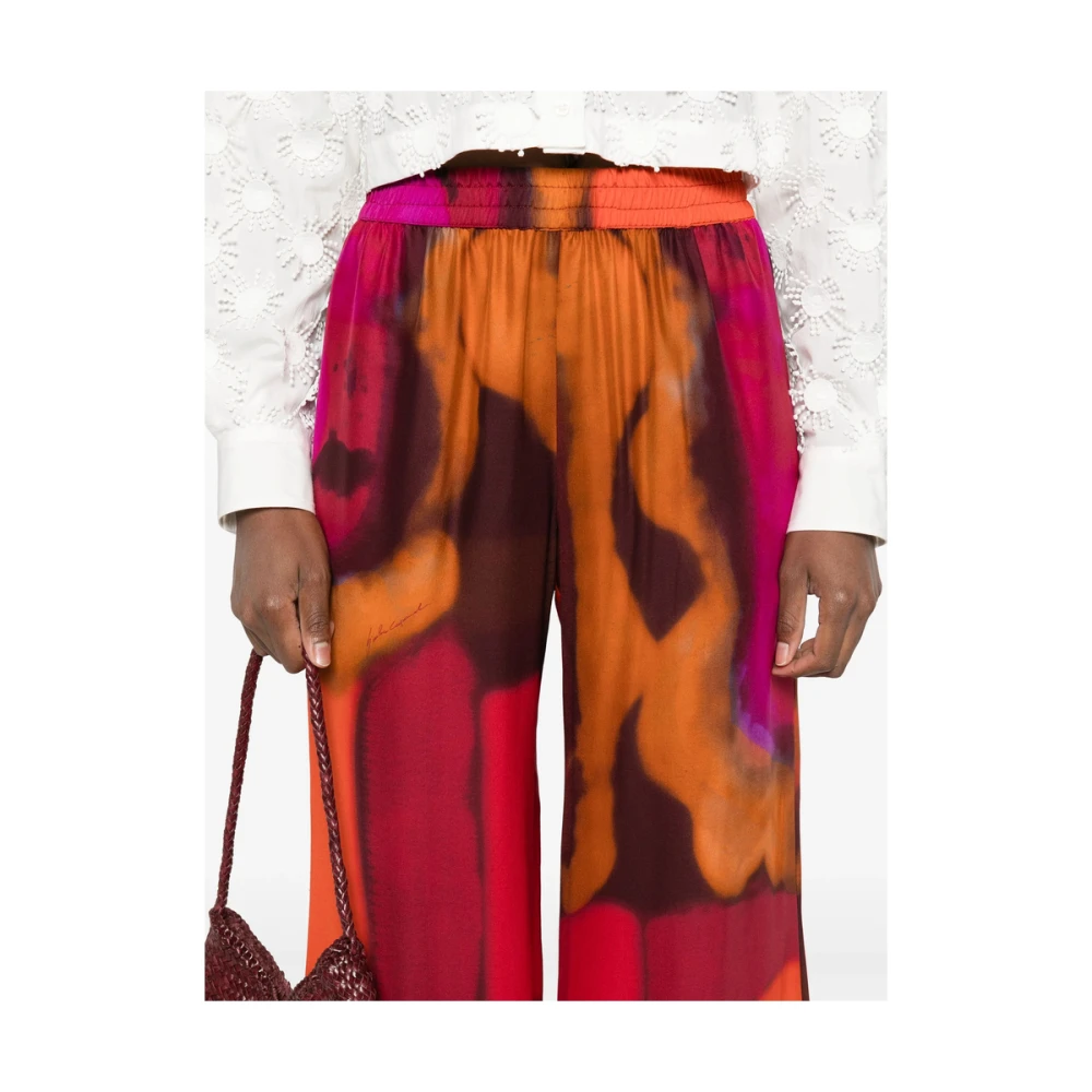 Gianluca Capannolo Fuchsia Roze Elastische Taille Broek Multicolor Dames