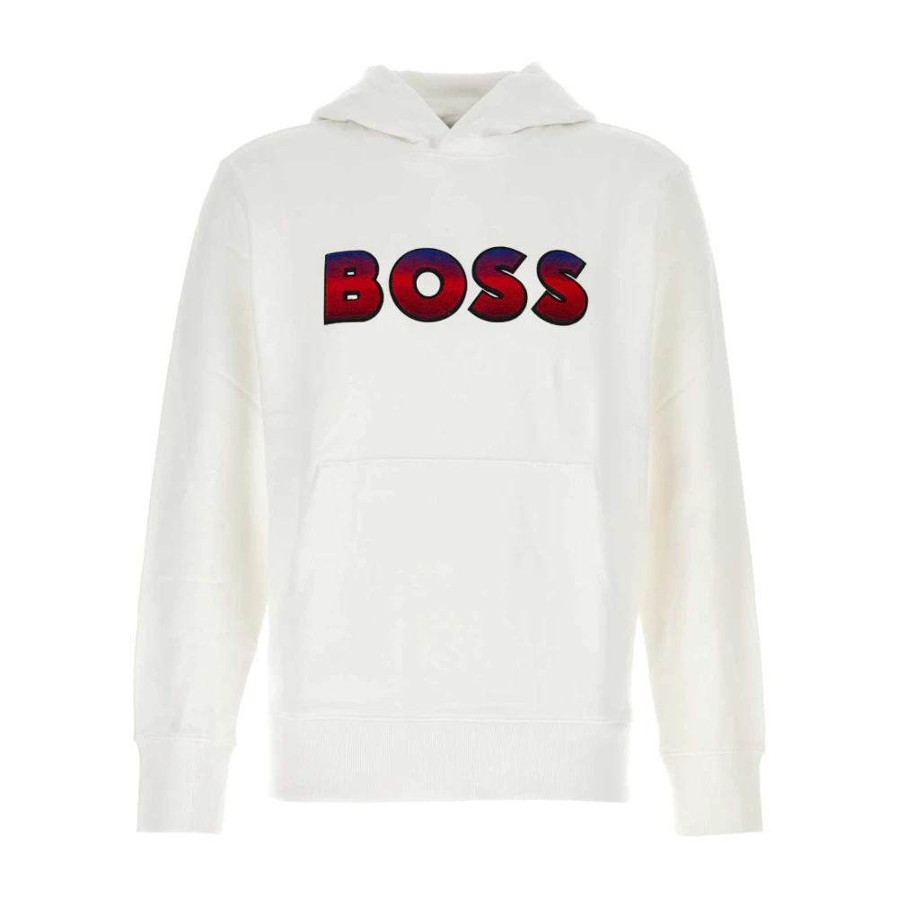 Boss Witte katoenen sweatshirt White Heren