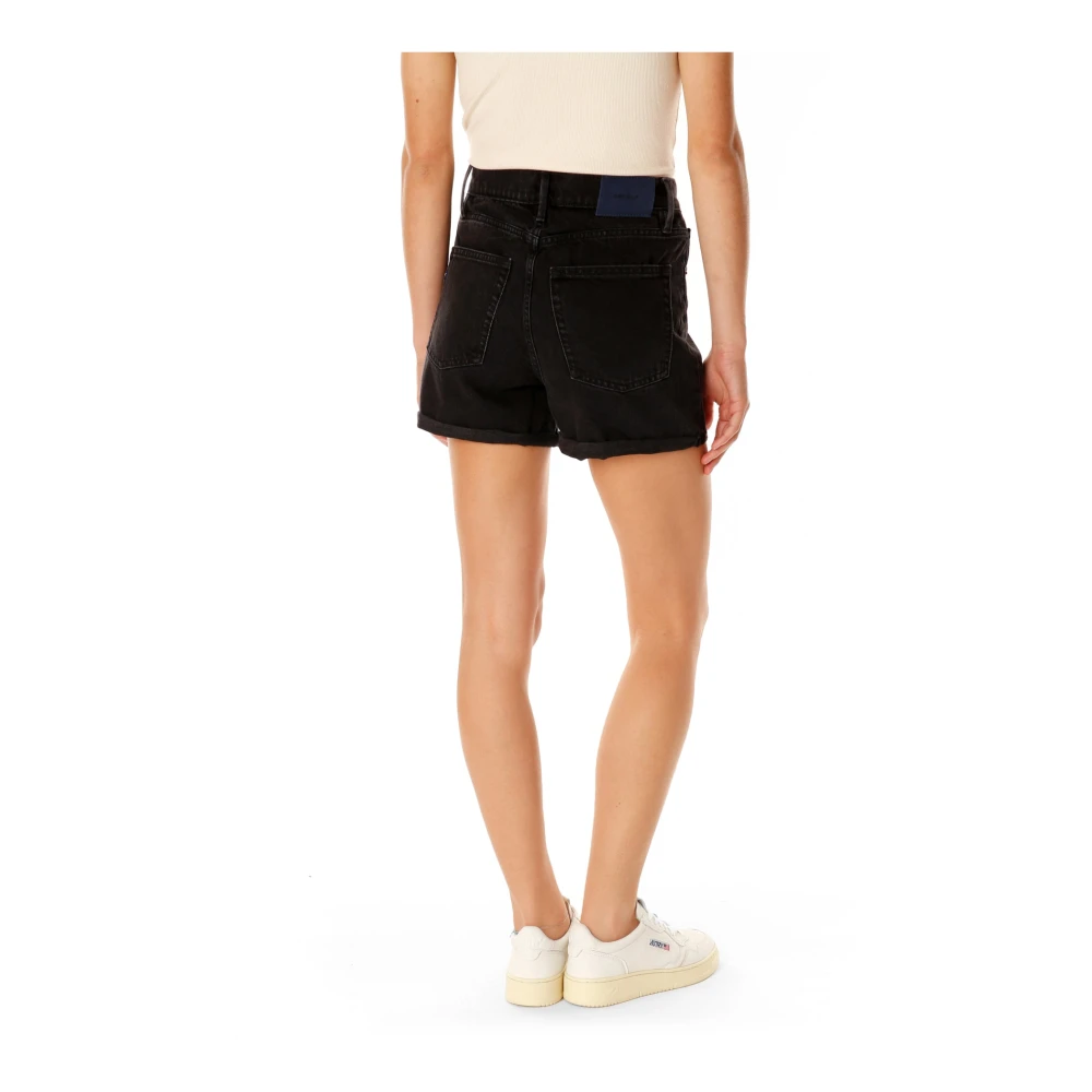 Denham Hoge Taille Denim Shorts Gray Dames