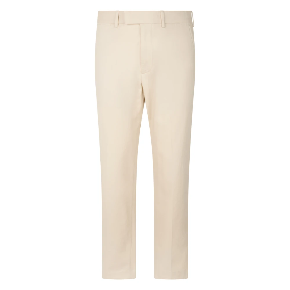 Tom Ford Men's Beige Straight Trousers, W32, Straight Cotton Trousers