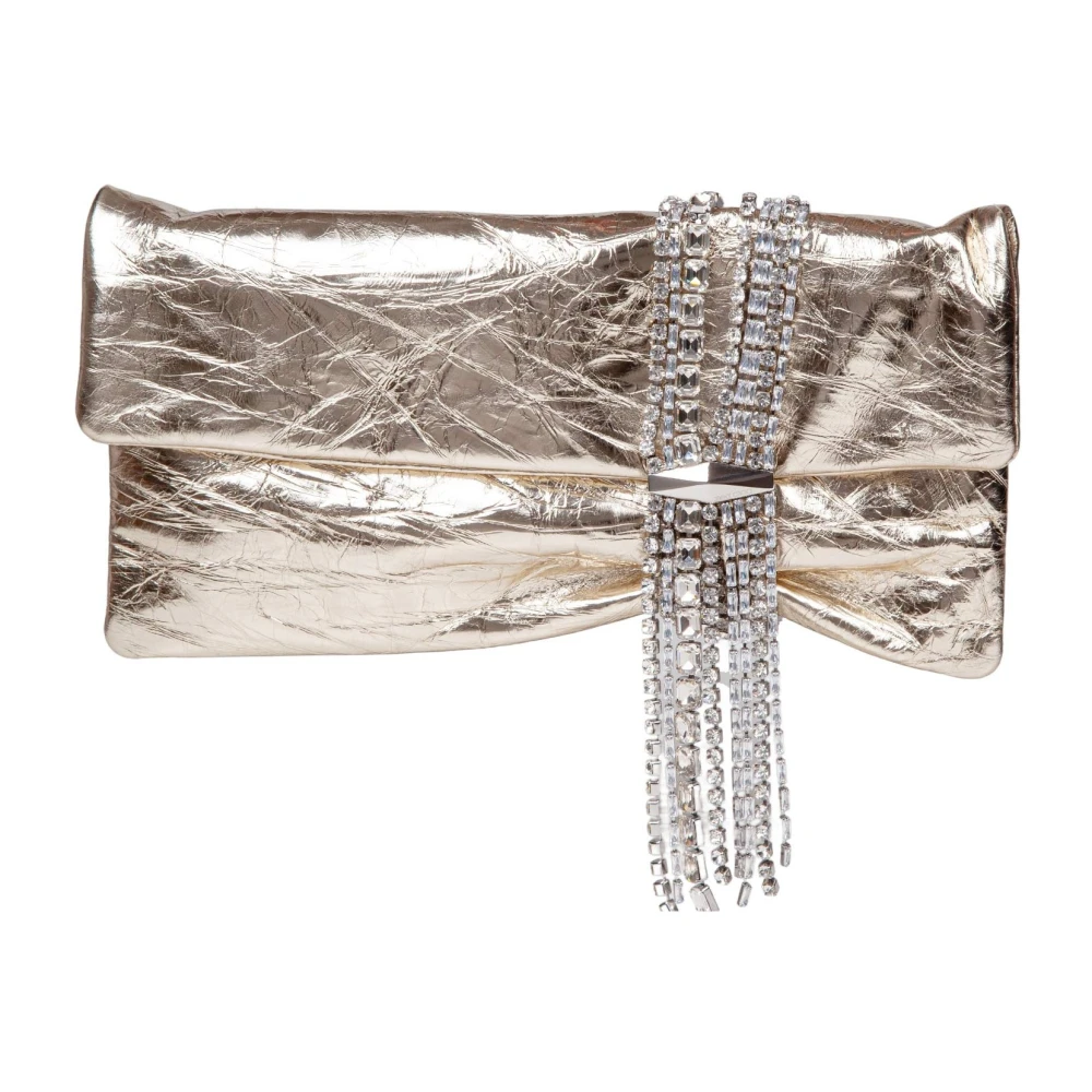 Jimmy Choo Vintage Leren Clutch met Kristallen Yellow Dames