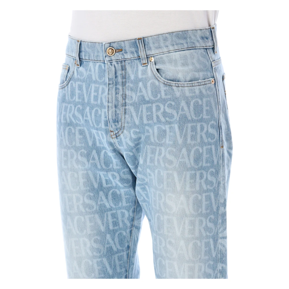 Versace Herenkleding Jeans Lichtblauw Aw23 Blue Heren