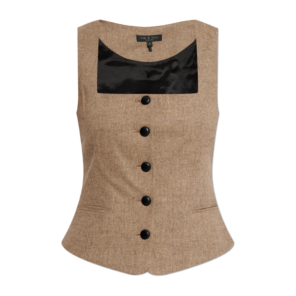 Rag & Bone Wollen Vest Mariana Beige Dames
