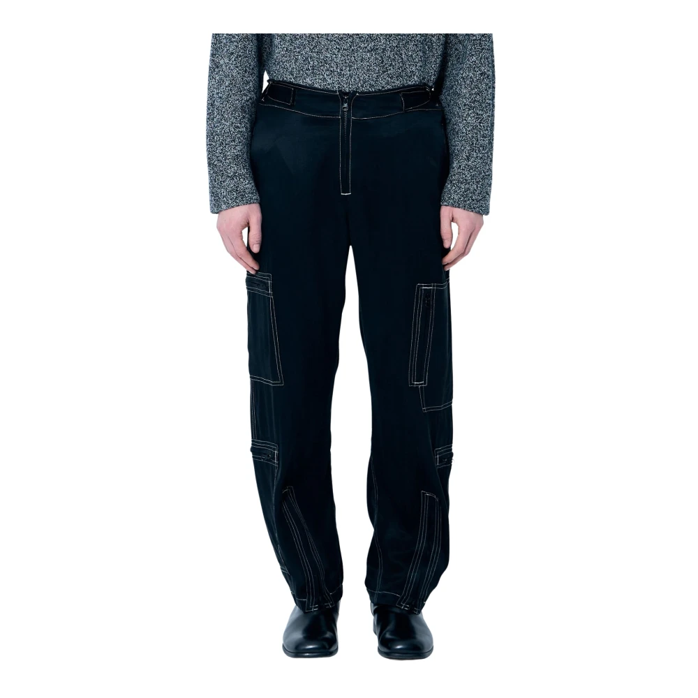Nòmarythm Textile Herr Svart Byxor M, Rayon, Satin Flight Pants