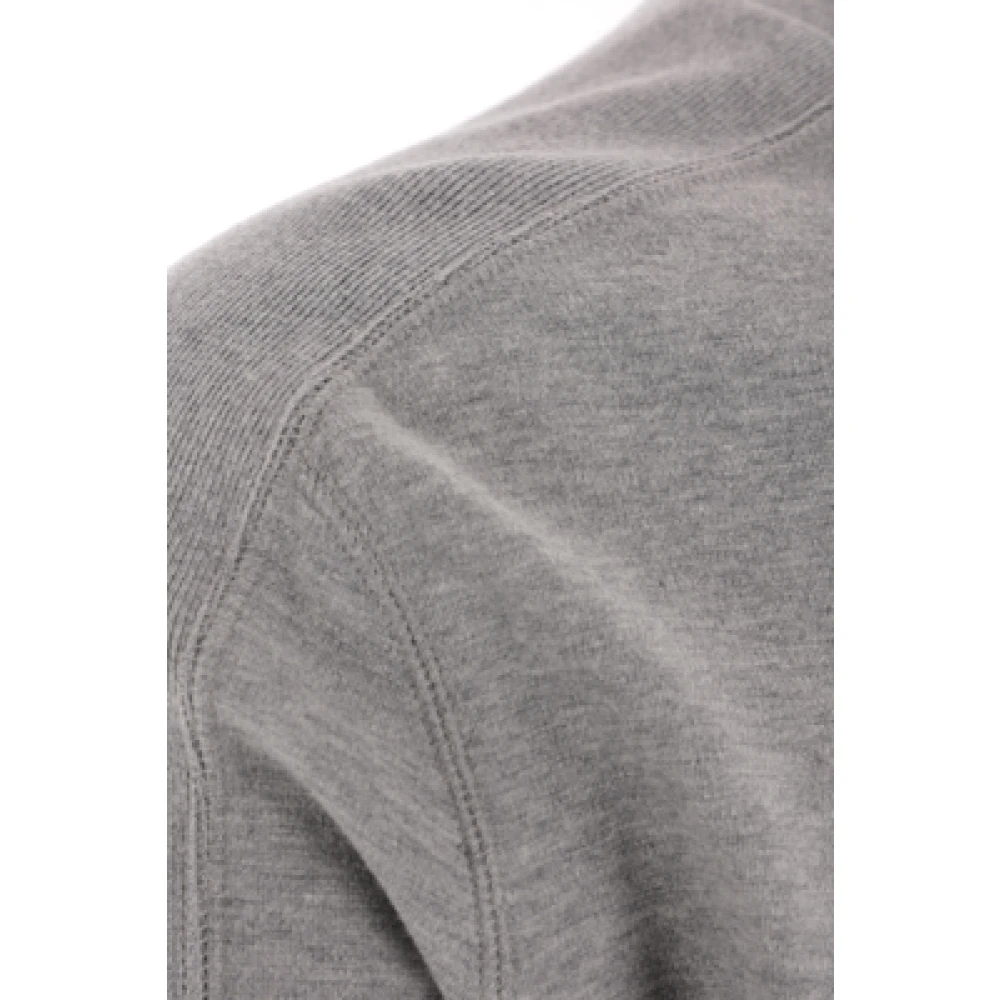 Thom Browne Grijze T-shirt met Lange Mouwen van Katoenen Jersey met 4bar Detail Gray Heren