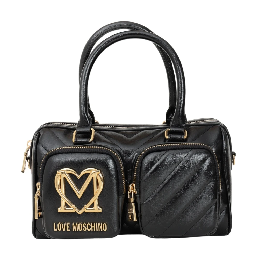 Love Moschino Zwarte handtas met hartlogo Black Dames
