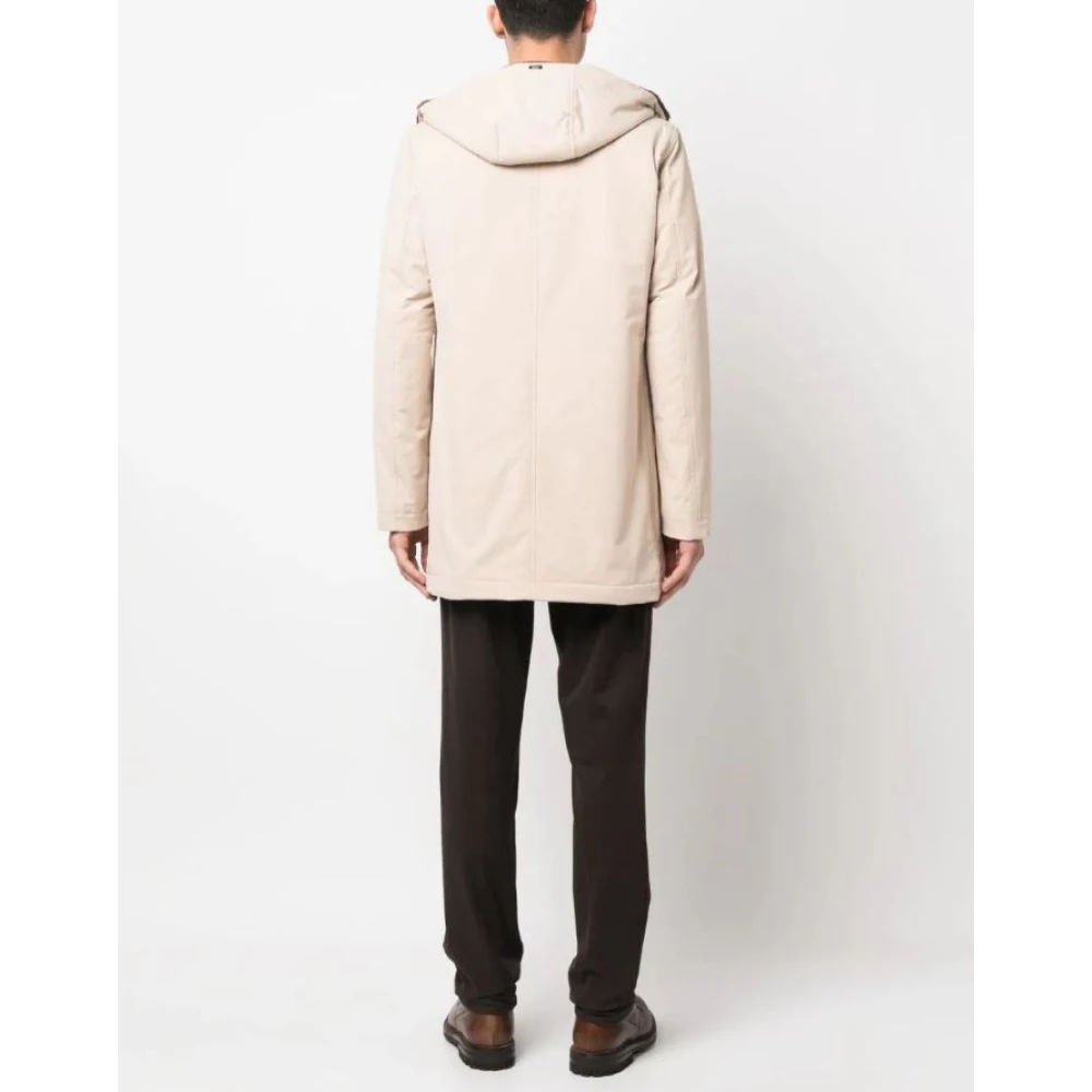 Herno Beige Dierenleer Vrij Bontjas Beige Heren