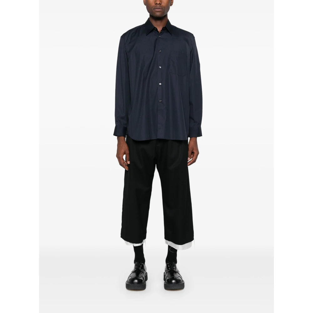Comme des Garçons Navy Fosc Katoenen Overhemd Blue Heren