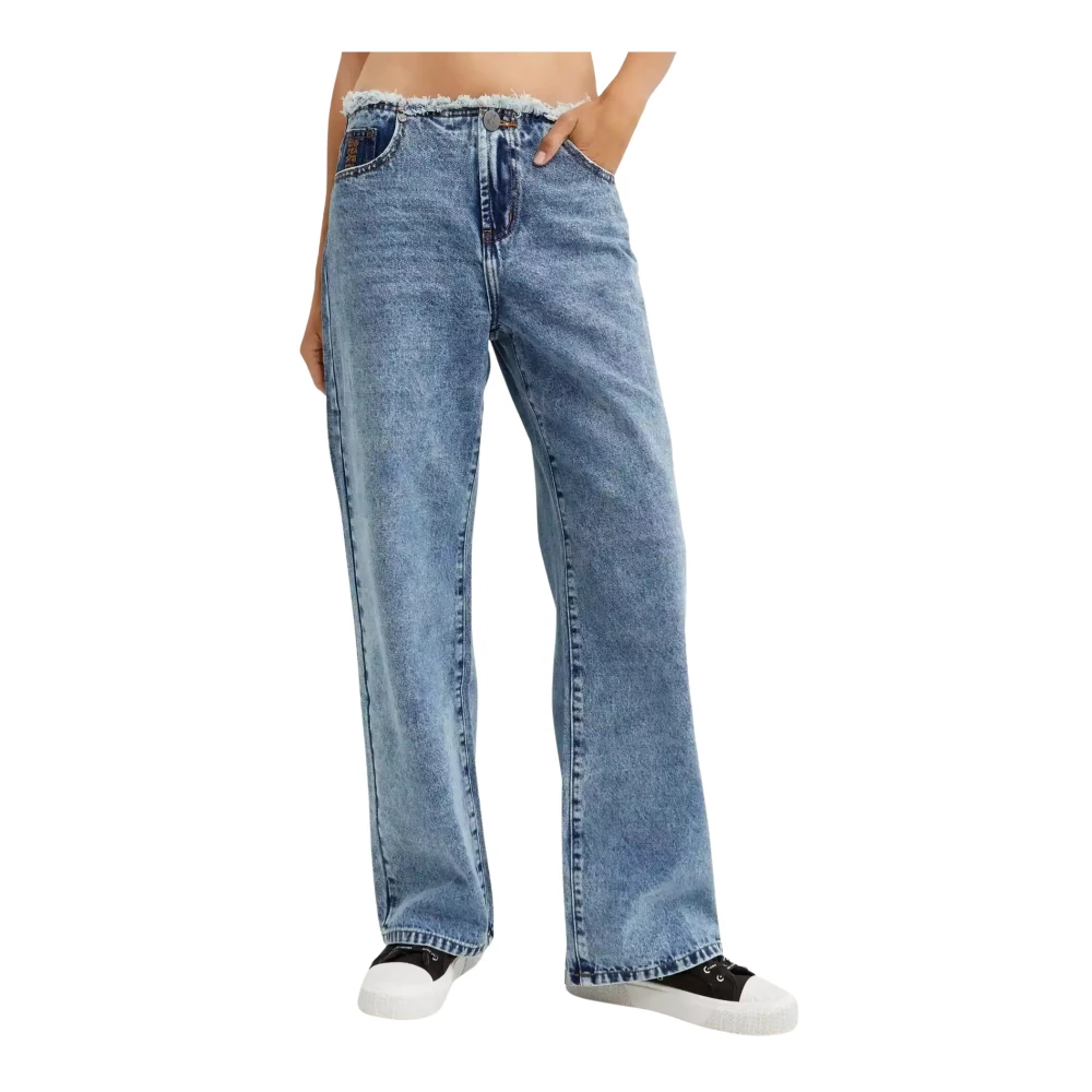 One Teaspoon Laagbouw blauwe jeans rechte pasvorm Blue Dames