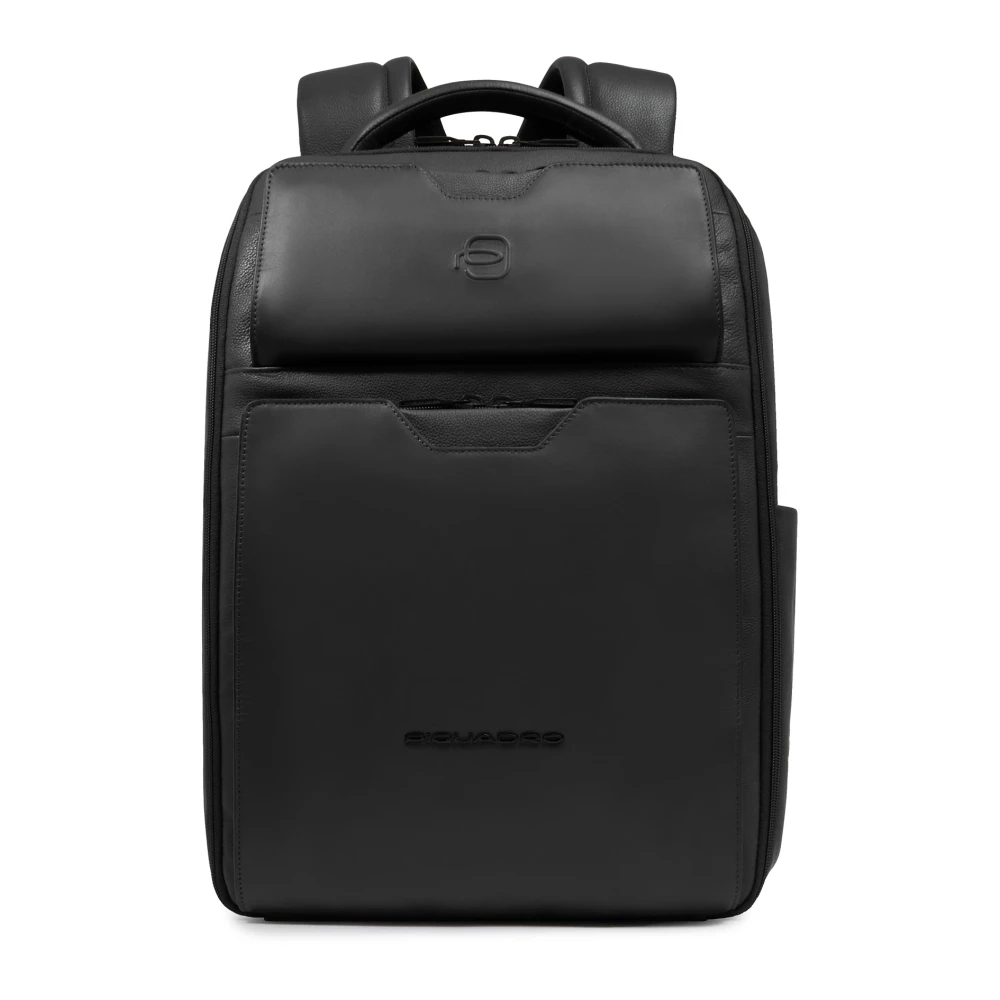 Piquadro Men's Black Ael Laptop Backpack 14" - Backpacks - One Size - Bags