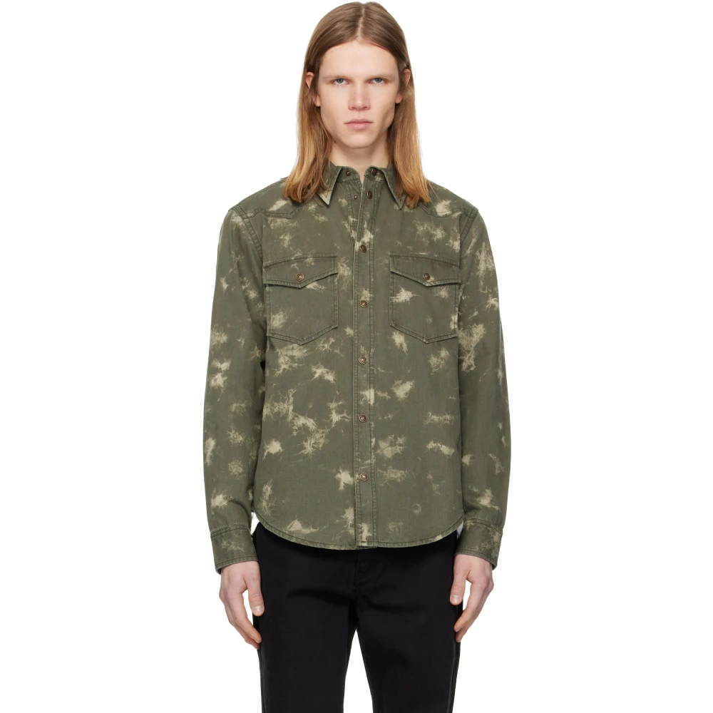 Isabel Marant Herr Grön Skjortor M, Denim, Pocket Denim Shirt