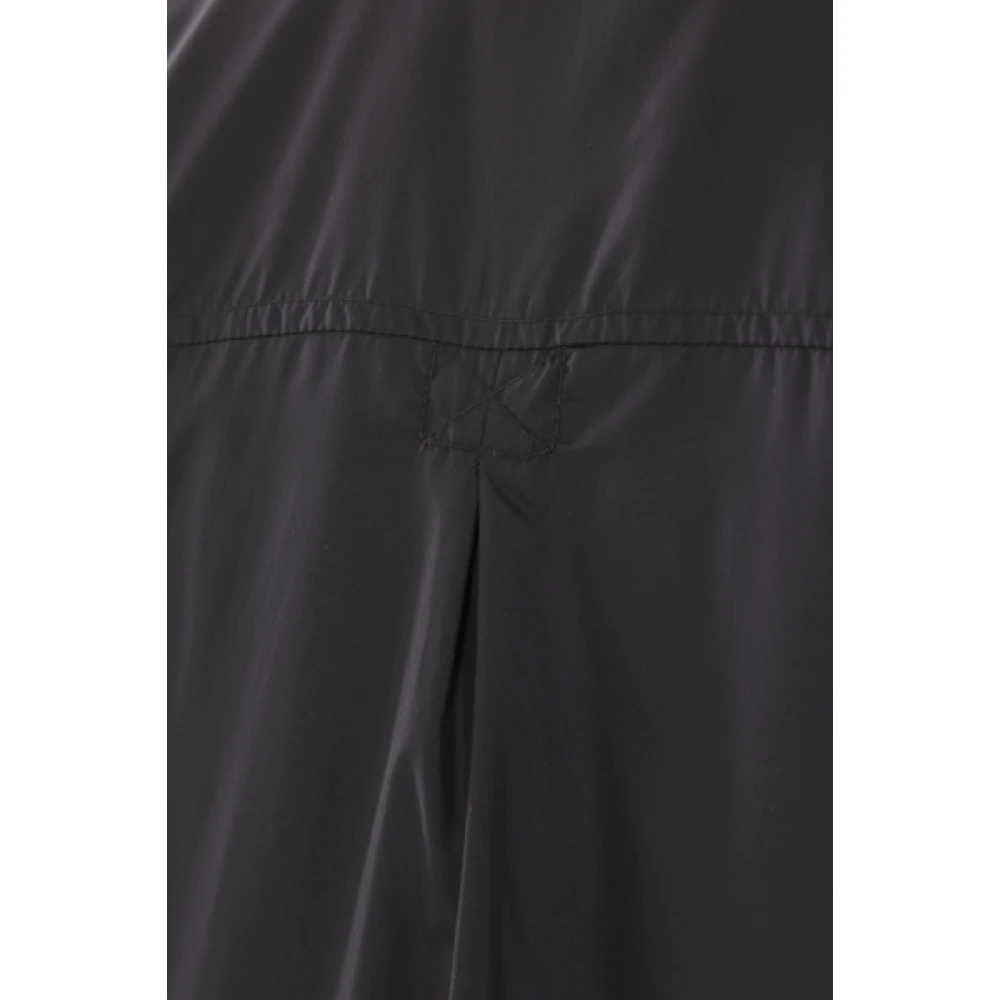 Aspesi Zwarte Lange Nylonjas met Thermore Vulling Black Dames