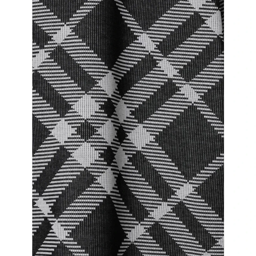 Burberry Check Jacquard Gebreide Zwarte T-shirts Black Heren