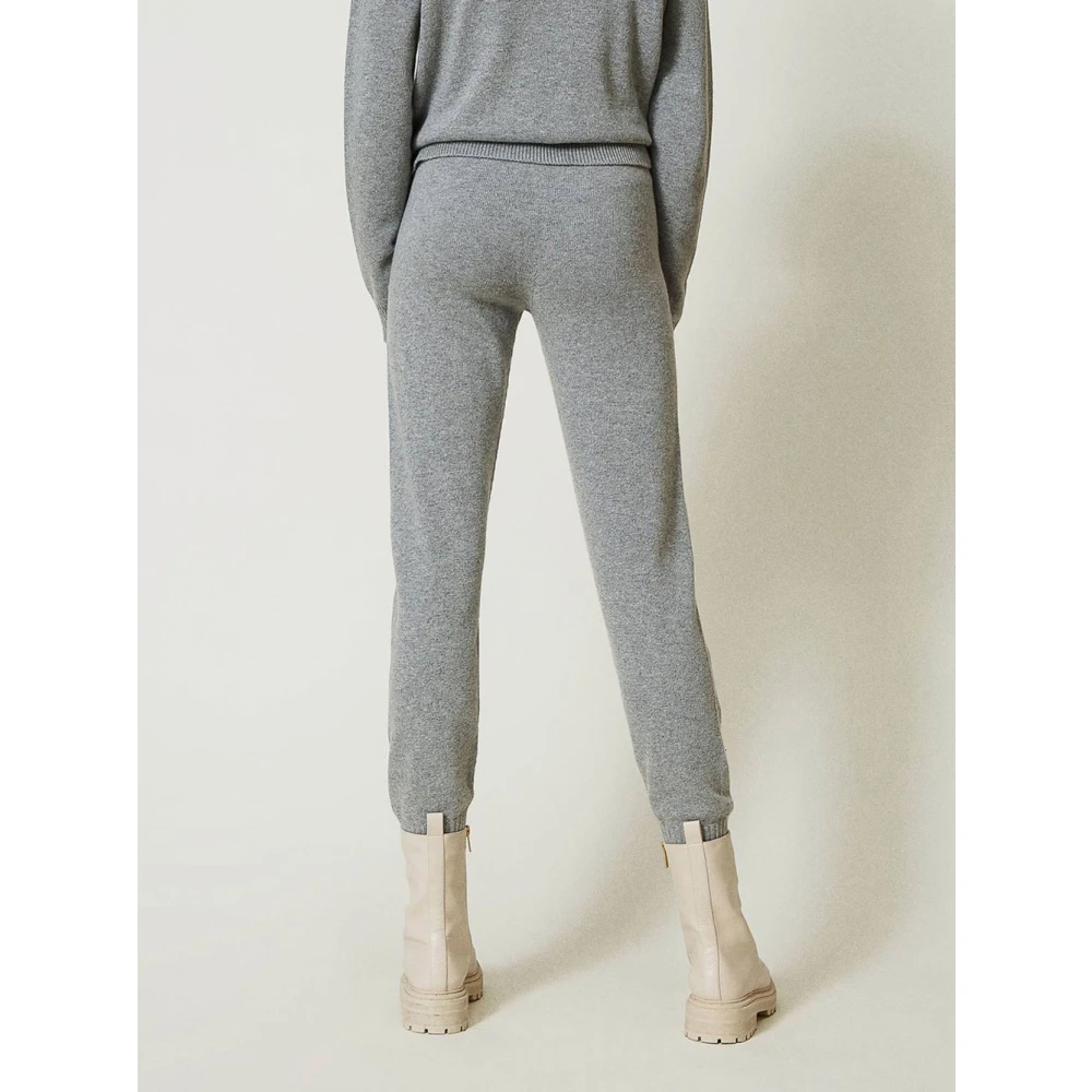 Twinset Grijze wollen blend joggerbroek Gray Dames