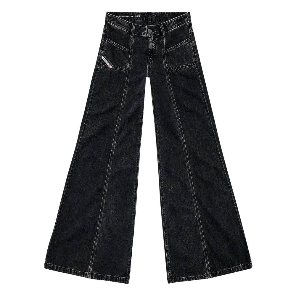 Diesel , Wide Jeans, Female, Black, W26, D-Akii Wide Jeans