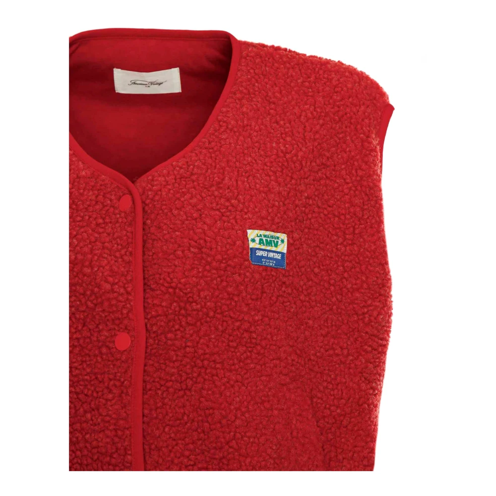 American vintage Fleecevest Hoktown Hok16B Red Dames