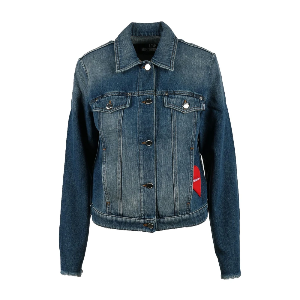 Love Moschino Stilfull Denimbl? Jacka för Kvinnor Blue, Dam