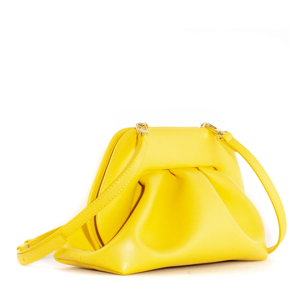 THEMOIRè Gele Tia Clutch Tas met Plooien Yellow Dames