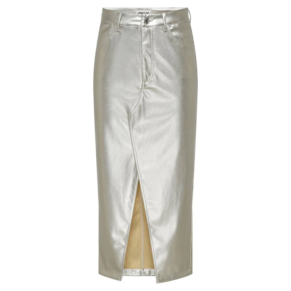 Only Metalen Lange Rok met Elyna Stijl Gray Dames