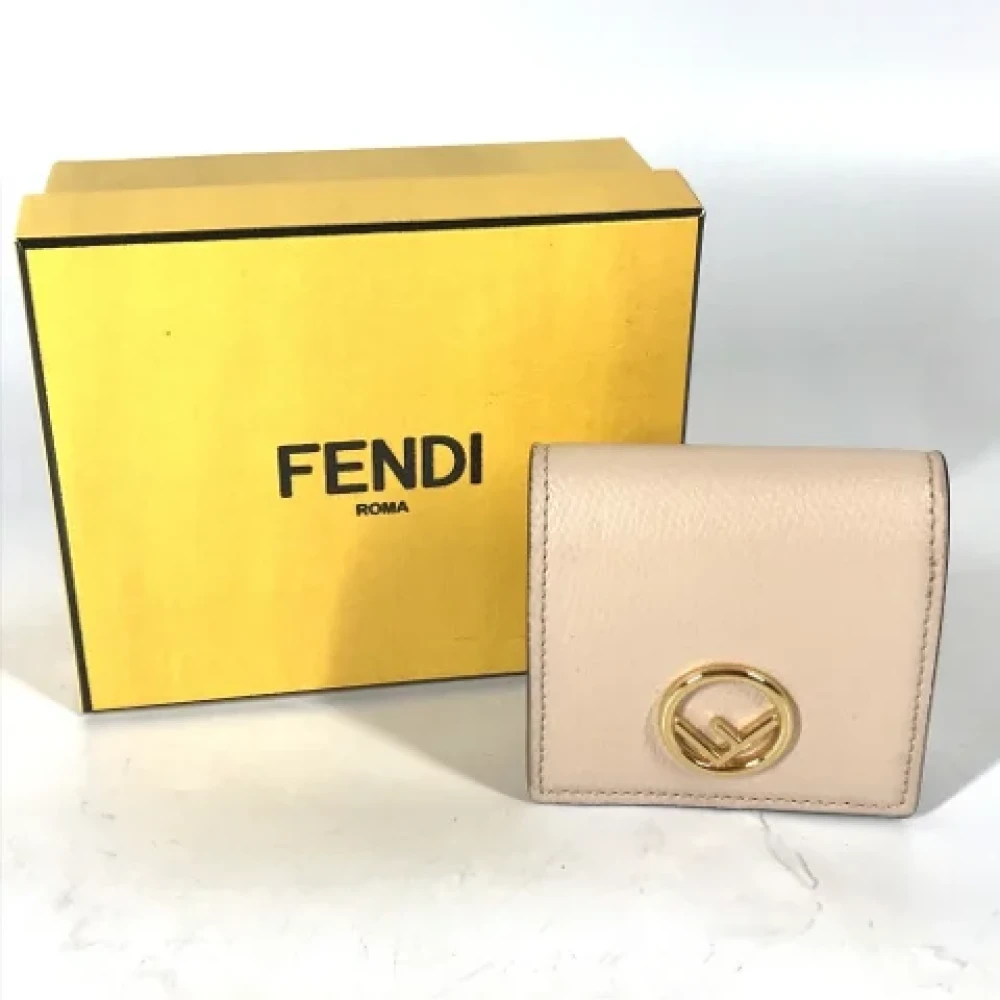 Fendi Vintage Pre-owned Leather wallets Beige Dames