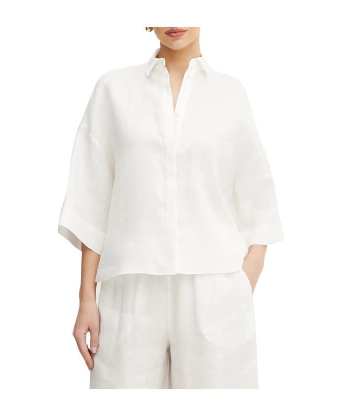 chemise-en-lin-blanc-a-manches-evasees