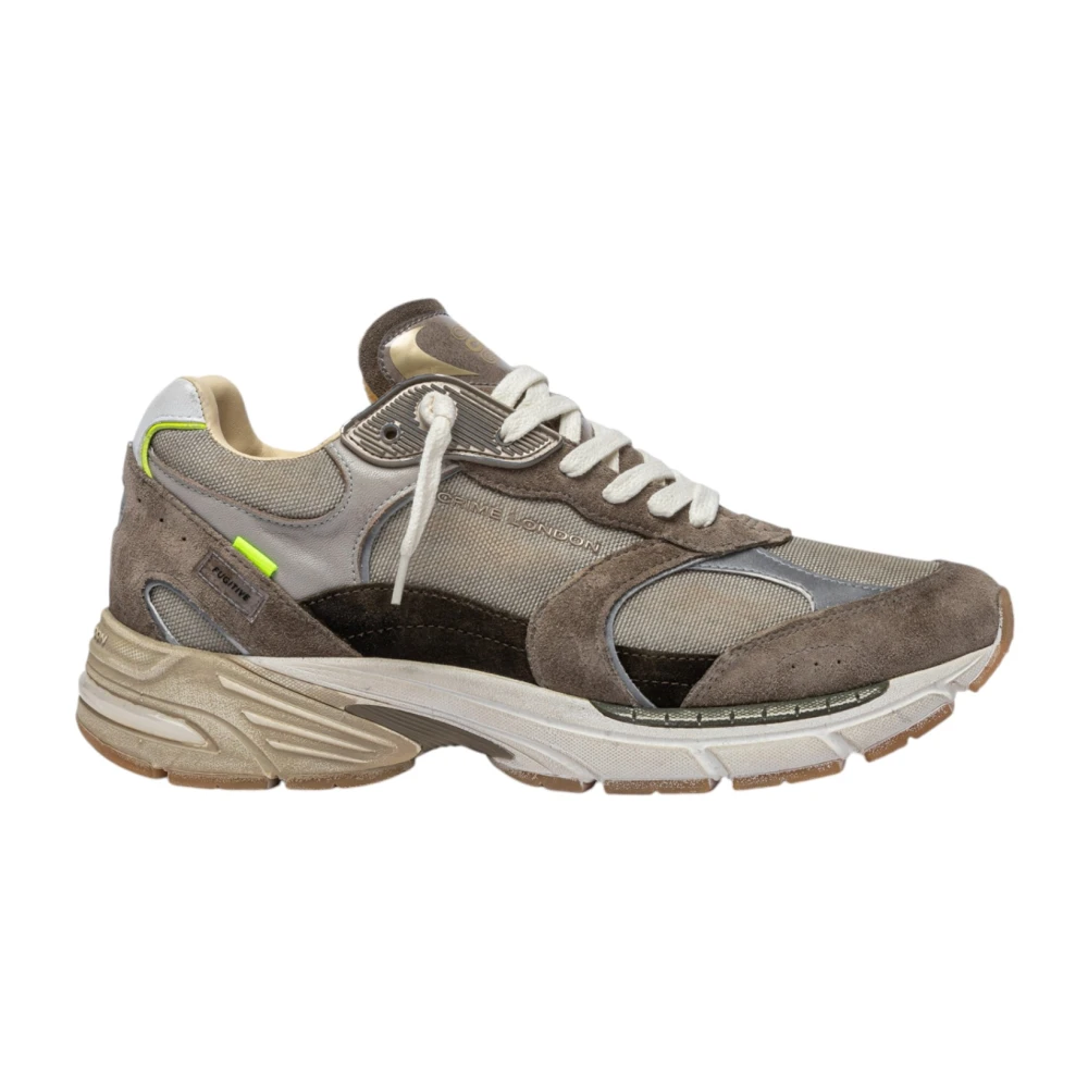 Crime London Men's Multicolor Sneakers,, Green Fugitive Trainers Size 7 Uk