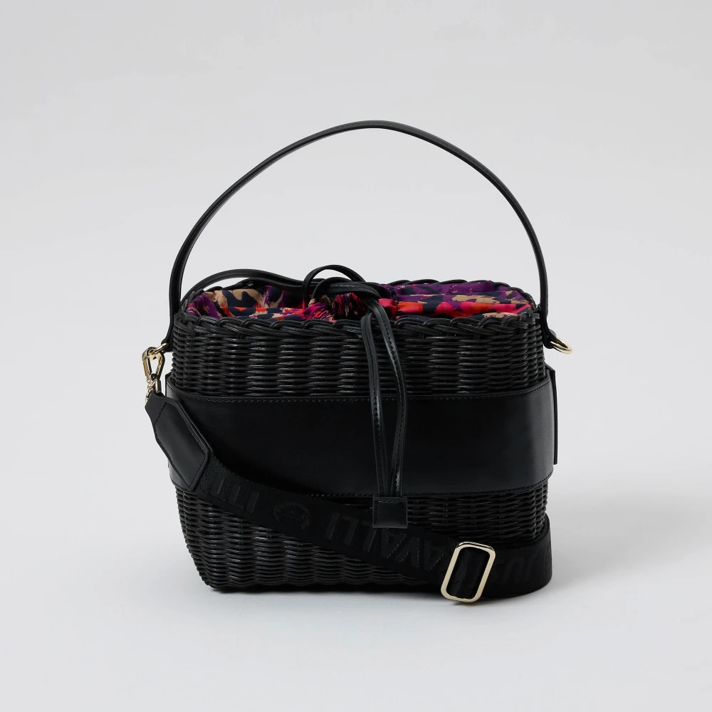 Just Cavalli Gevlochten Logo Emmer Tas Black Dames