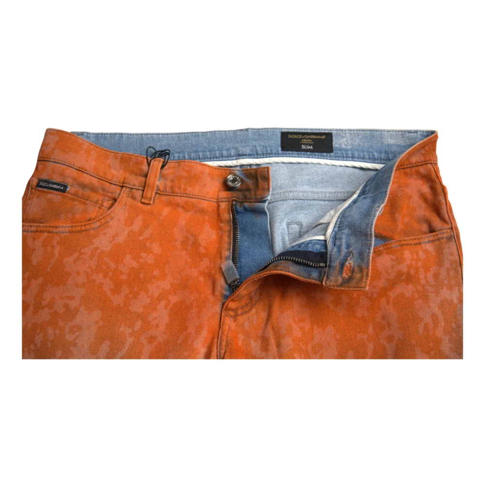 Dolce & Gabbana Elegante Ombre Skinny Denim Jeans Multicolor Heren
