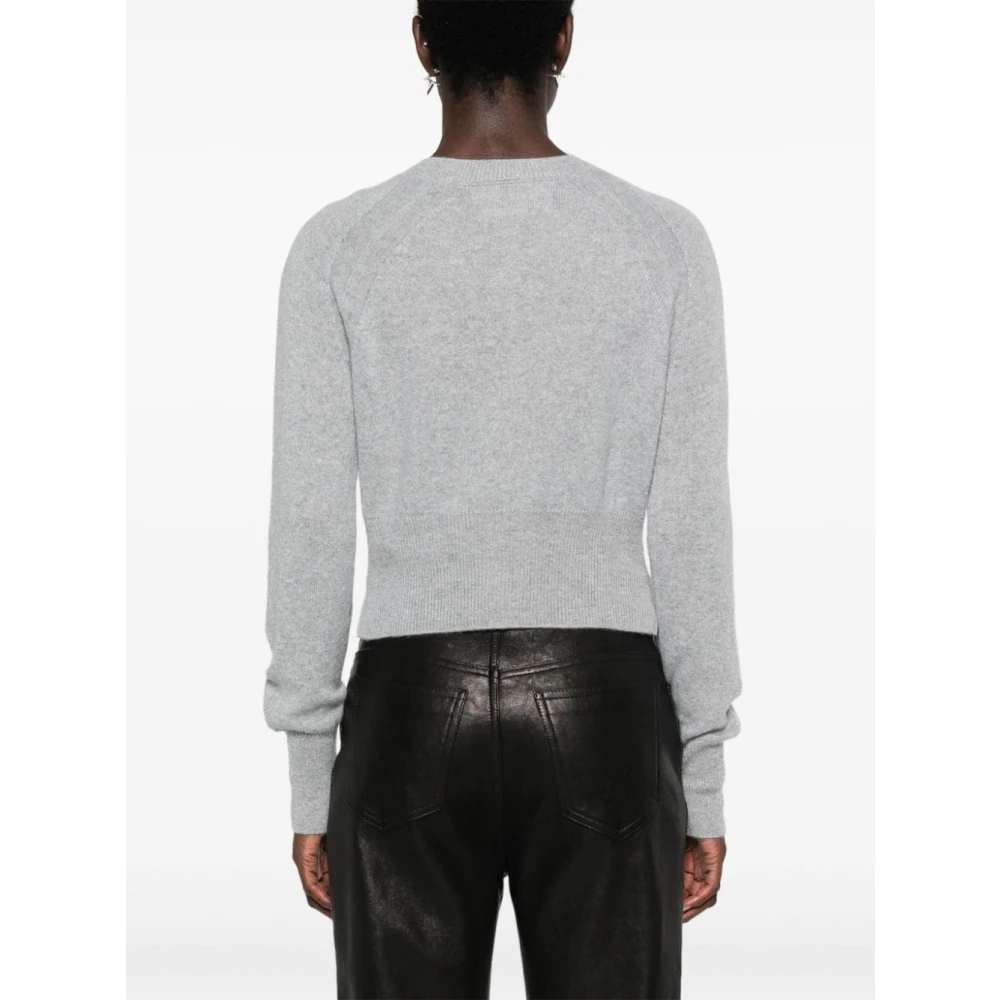 Ermanno Scervino Grijze Cashmere Gebreide Trui Kantafwerking Gray Dames