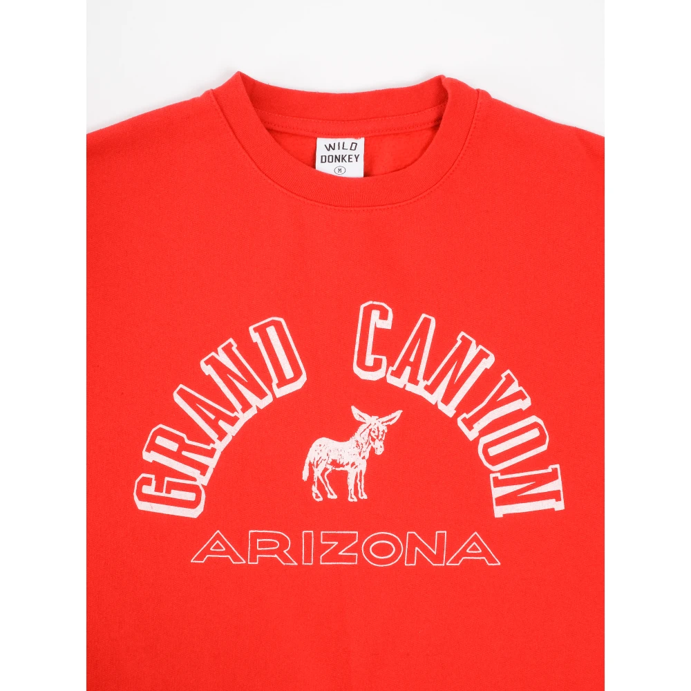 Wild Donkey Vintage Grand Canyon Crew Sweatshirt Red Heren
