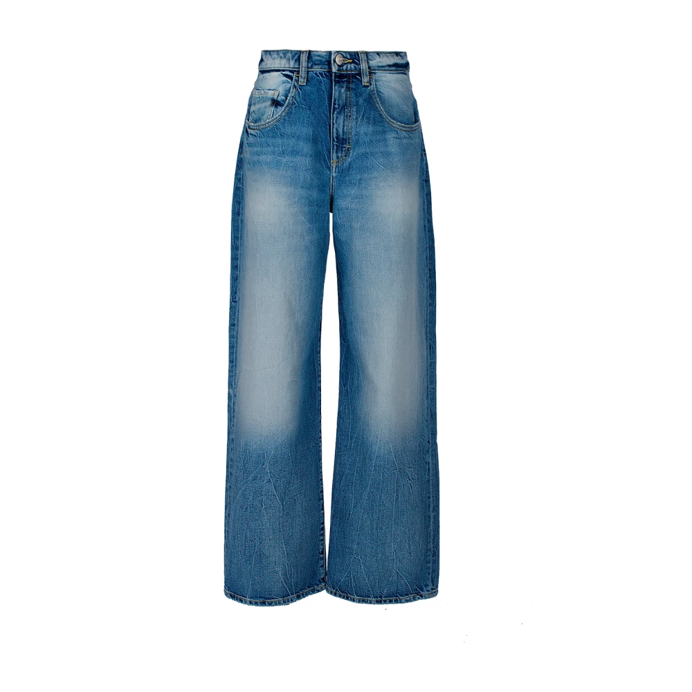 Icon Denim Wijde Pijp Medium Taille Jeans Blue Dames