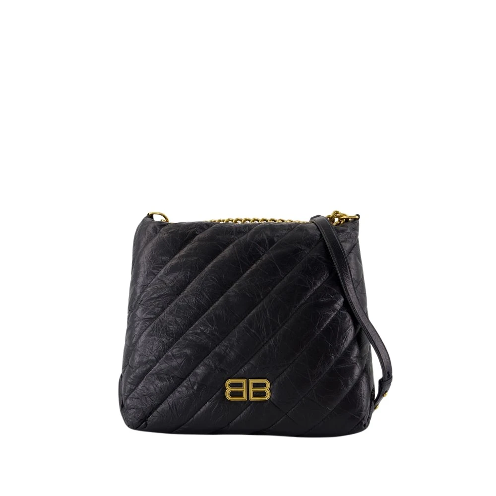 Balenciaga Zwarte leren schoudertas Crushed Calf Black Dames